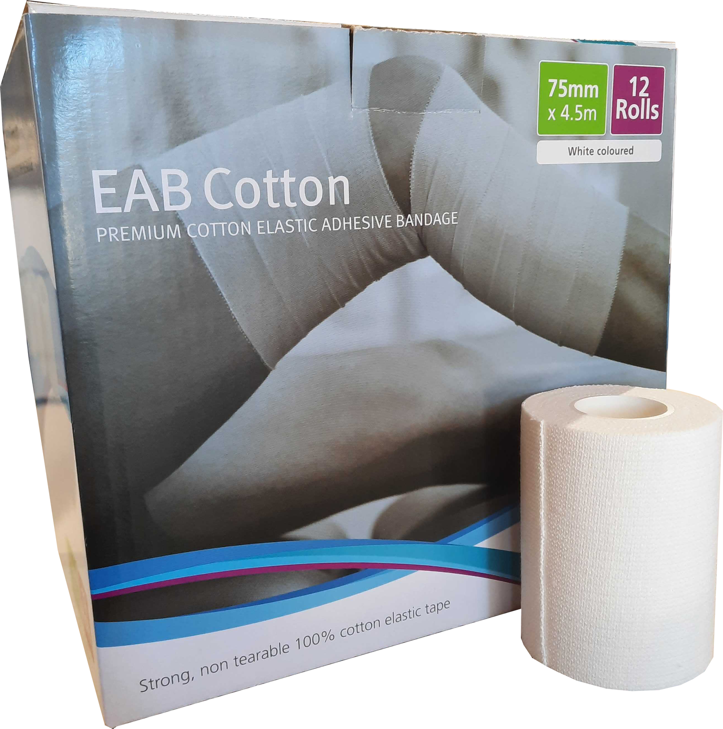 EAB STRETCH TAPE 100% COTTON - ELASTIC ADHESIVE BANDAGE 4.5M